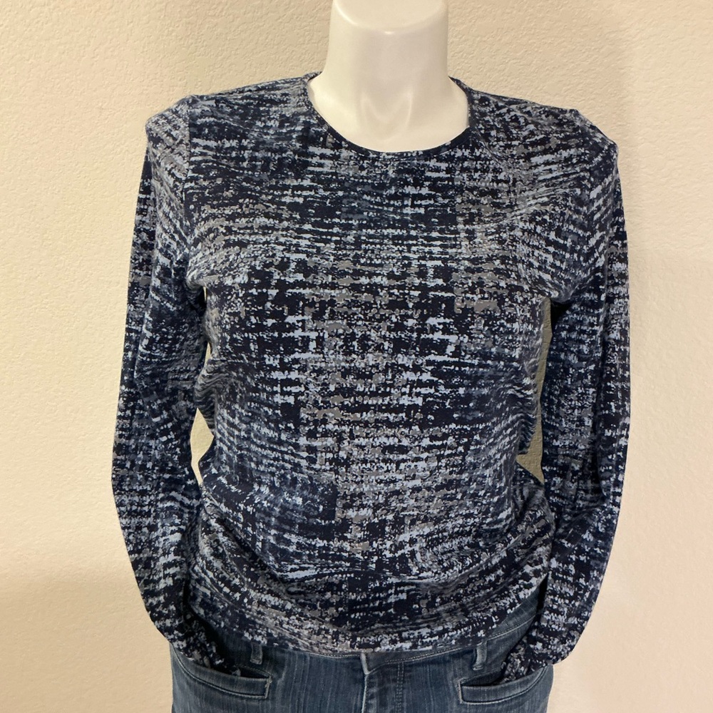 Croft & Barrow Navy Textured Long Sleeve Top